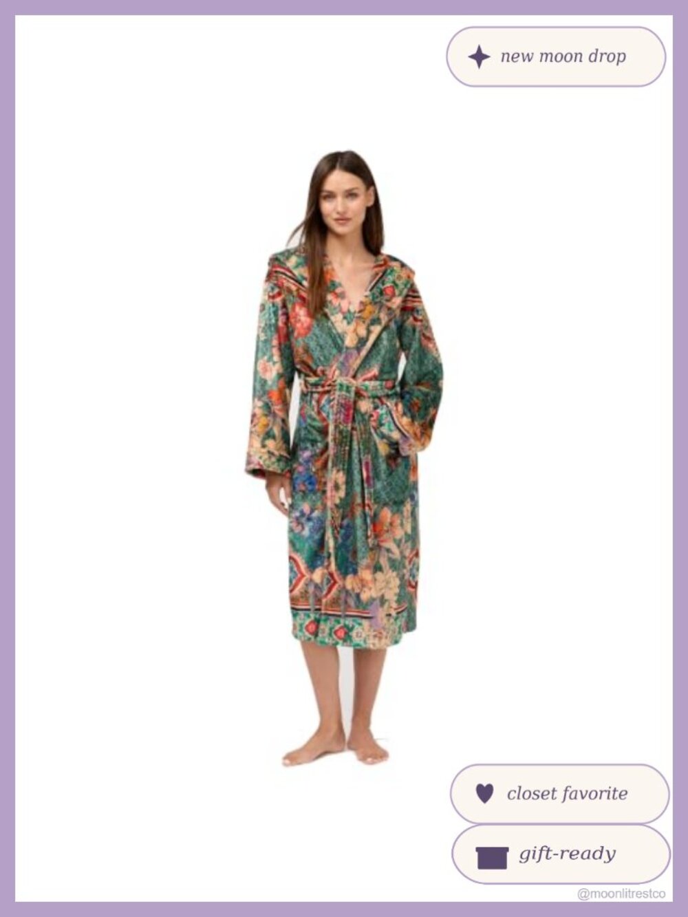 Lorette Cozy Robe Floral Sleepwear Lounge Tie Belt Pockets
